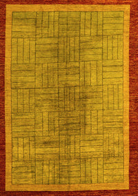 Abstract Yellow Modern Rug, abs5053yw