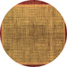 Round Abstract Brown Modern Rug, abs5053brn