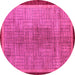 Round Abstract Pink Modern Rug, abs5053pnk