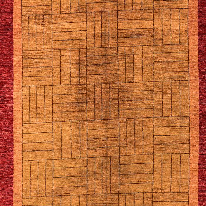 Machine Washable Abstract Orange Modern Area Rugs, wshabs5053org
