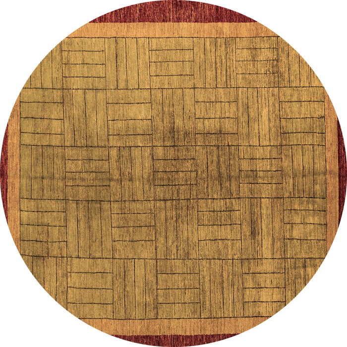 Round Machine Washable Abstract Brown Modern Rug, wshabs5053brn