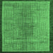 Square Abstract Emerald Green Modern Rug, abs5053emgrn