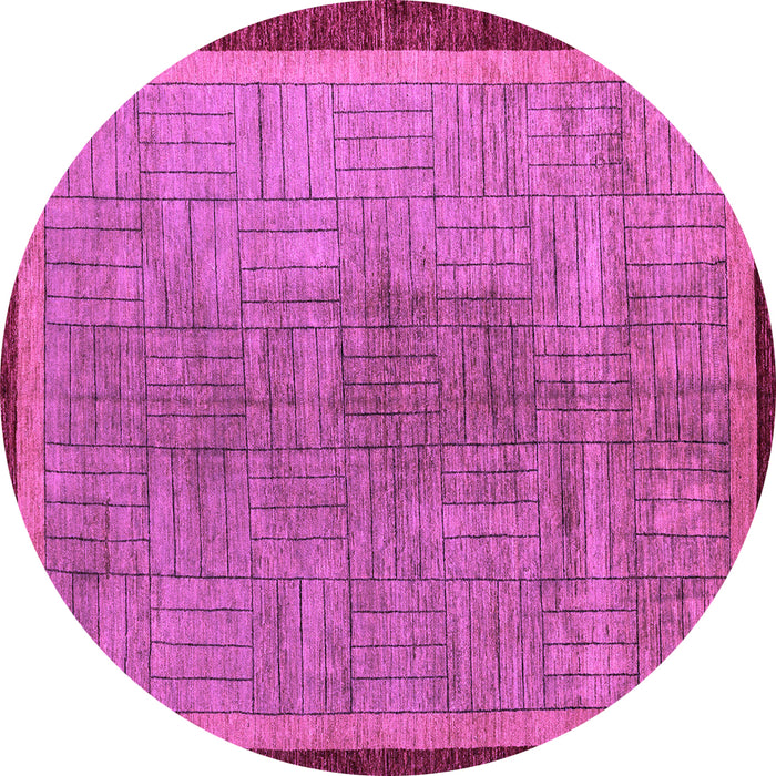 Round Machine Washable Abstract Purple Modern Area Rugs, wshabs5053pur