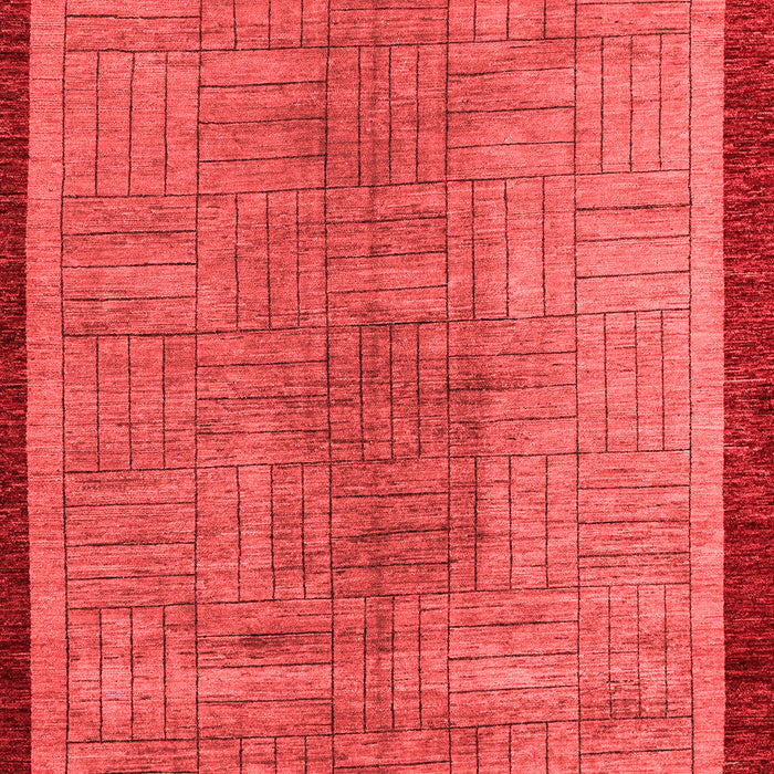 Machine Washable Abstract Red Modern Rug, wshabs5053red
