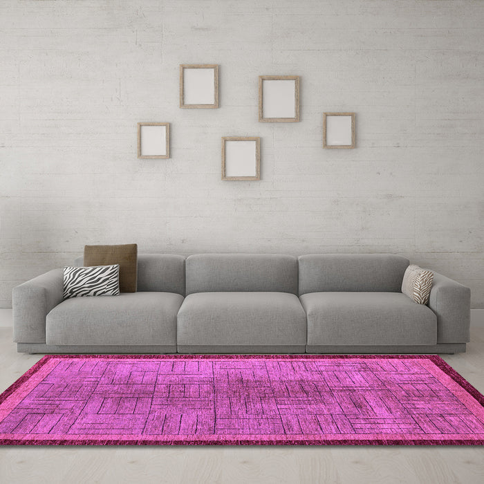 Machine Washable Abstract Purple Modern Area Rugs in a Living Room, wshabs5053pur