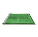 Sideview of Machine Washable Abstract Emerald Green Modern Area Rugs, wshabs5053emgrn