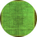 Round Abstract Green Modern Rug, abs5053grn