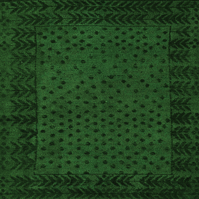 Square Machine Washable Abstract Green Modern Area Rugs, wshabs5054grn
