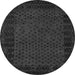 Round Abstract Gray Modern Rug, abs5054gry