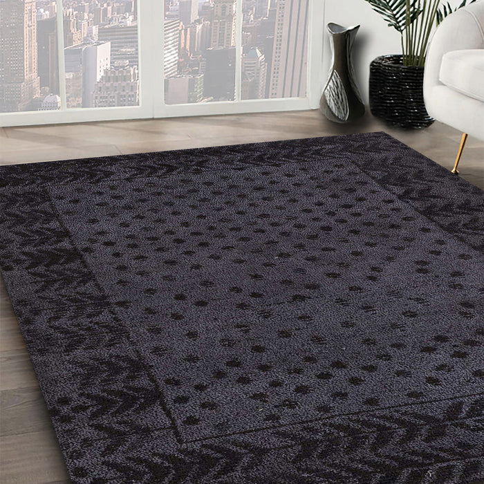 Machine Washable Abstract Gray Rug in a Family Room, wshabs5054