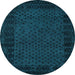 Round Machine Washable Abstract Light Blue Modern Rug, wshabs5054lblu