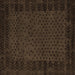 Square Machine Washable Abstract Brown Modern Rug, wshabs5054brn