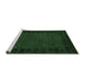 Sideview of Machine Washable Abstract Emerald Green Modern Area Rugs, wshabs5054emgrn