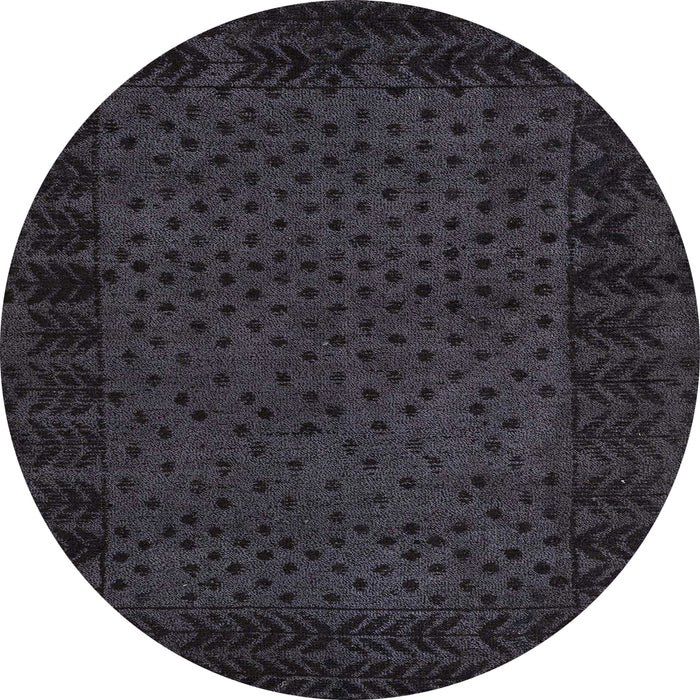 Round Machine Washable Abstract Gray Rug, wshabs5054