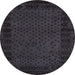 Round Machine Washable Abstract Gray Rug, wshabs5054