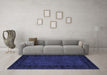 Machine Washable Abstract Blue Modern Rug in a Living Room, wshabs5054blu