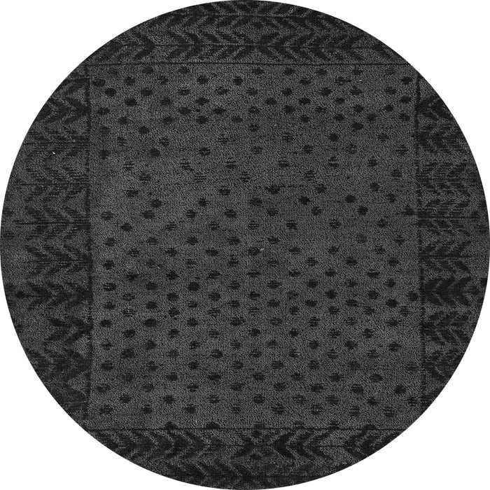 Round Machine Washable Abstract Gray Modern Rug, wshabs5054gry