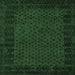 Square Abstract Emerald Green Modern Rug, abs5054emgrn