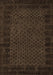 Machine Washable Abstract Brown Modern Rug, wshabs5054brn