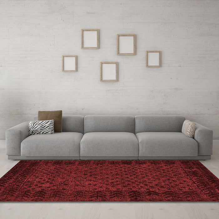 Modern Red Washable Rugs