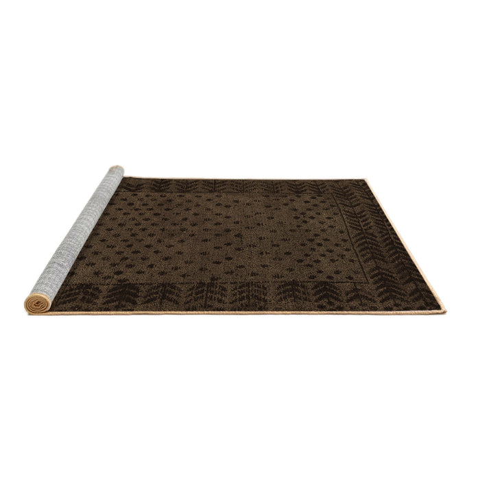 Sideview of Machine Washable Abstract Brown Modern Rug, wshabs5054brn