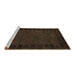 Sideview of Machine Washable Abstract Brown Modern Rug, wshabs5054brn