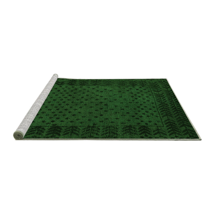 Sideview of Machine Washable Abstract Green Modern Area Rugs, wshabs5054grn