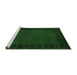 Sideview of Machine Washable Abstract Green Modern Area Rugs, wshabs5054grn