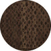 Round Abstract Brown Modern Rug, abs5055brn