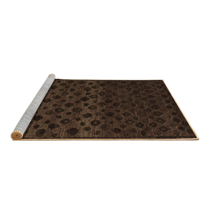 Sideview of Machine Washable Abstract Brown Modern Rug, wshabs5055brn