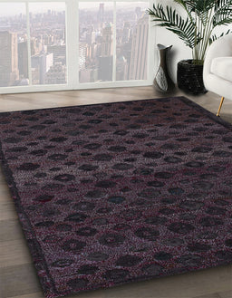 Abstract Purple Modern Rug in Family Room, abs5055