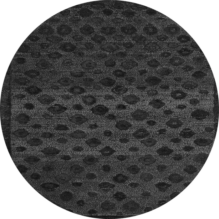 Round Abstract Gray Modern Rug, abs5055gry