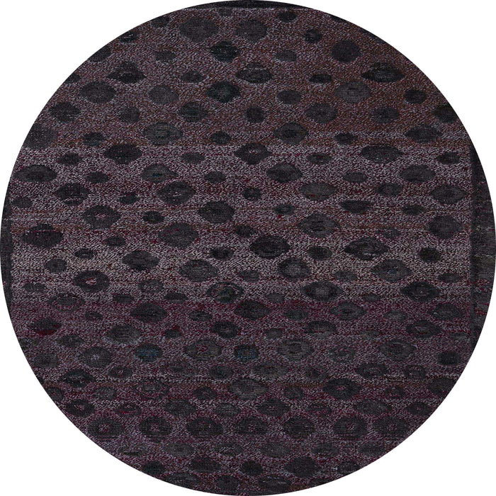 Round Machine Washable Abstract Purple Rug, wshabs5055