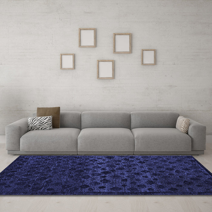 Machine Washable Abstract Blue Modern Rug in a Living Room, wshabs5055blu