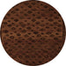 Round Abstract Orange Modern Rug, abs5055org