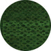 Round Abstract Green Modern Rug, abs5055grn