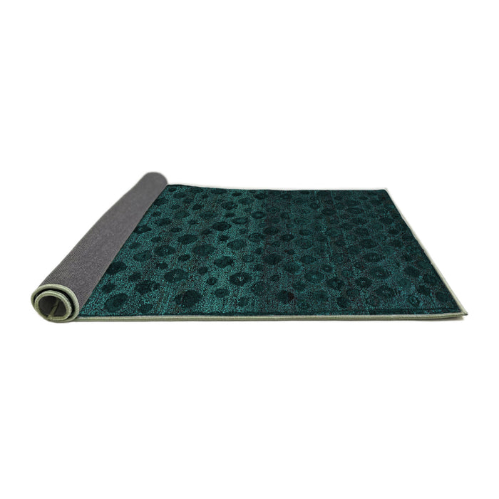 Sideview of Abstract Turquoise Modern Rug, abs5055turq