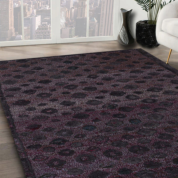 Machine Washable Abstract Purple Rug in a Family Room, wshabs5055