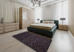 Abstract Purple Modern Rug in a Bedroom, abs5055