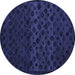 Round Machine Washable Abstract Blue Modern Rug, wshabs5055blu