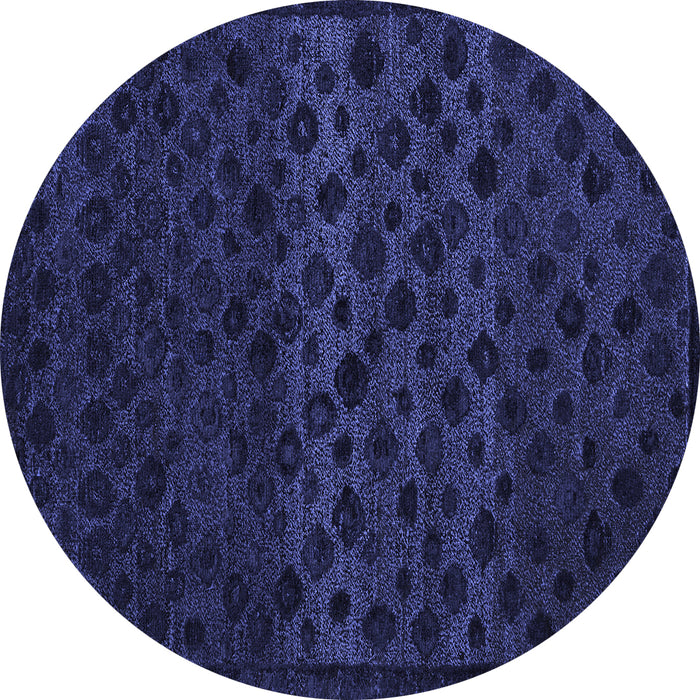 Round Abstract Blue Modern Rug, abs5055blu
