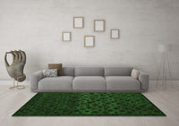 Machine Washable Abstract Green Modern Rug, wshabs5055grn