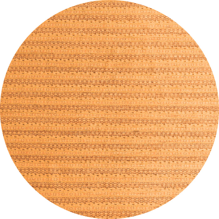 Round Machine Washable Solid Orange Modern Area Rugs, wshabs5056org