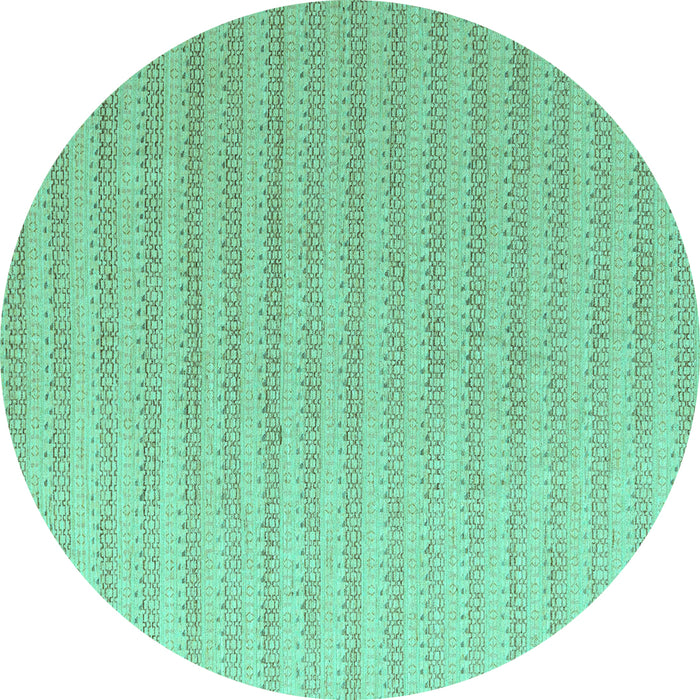 Round Solid Turquoise Modern Rug, abs5056turq