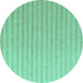 Round Solid Turquoise Modern Rug, abs5056turq