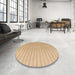 Round Abstract Bronze Brown Solid Rug in a Office, abs5056