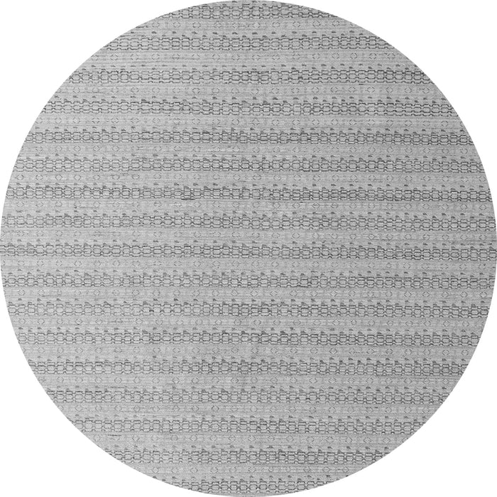 Round Machine Washable Solid Gray Modern Rug, wshabs5056gry