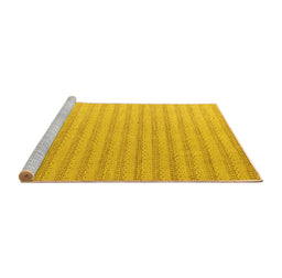 Sideview of Machine Washable Solid Yellow Modern Rug, wshabs5056yw