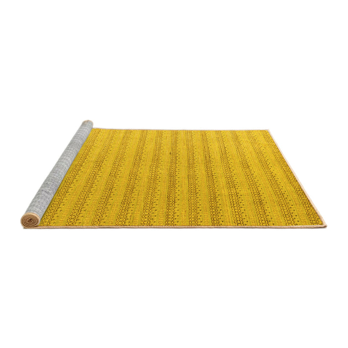 Sideview of Machine Washable Solid Yellow Modern Rug, wshabs5056yw
