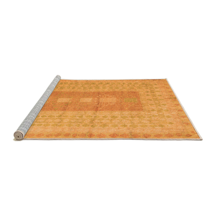 Sideview of Machine Washable Abstract Orange Modern Area Rugs, wshabs5057org
